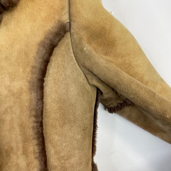 Vintage Bermans Sheepskin Leather Shearling Western Fargo Rancher Coat Women 12 - Picture 11 of 17